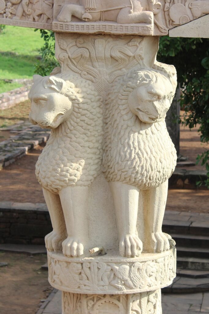 The Great Stupa at Sanchi, whose early core is traditionally associated with Ashoka.
