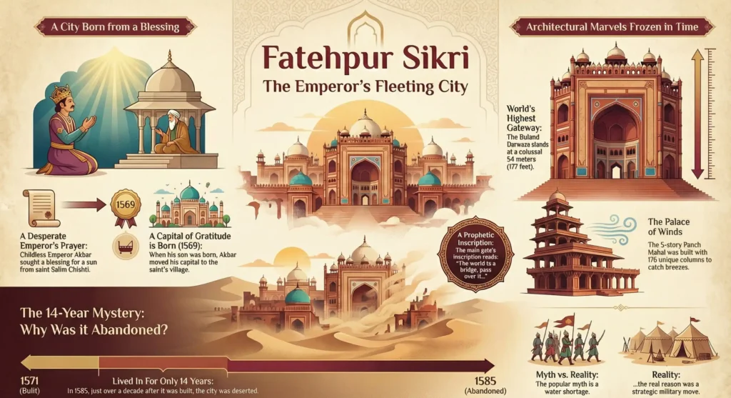 Fatehpur Sikri(1571): The Ghost City of the Mughal Empire Fatehpur Sikri