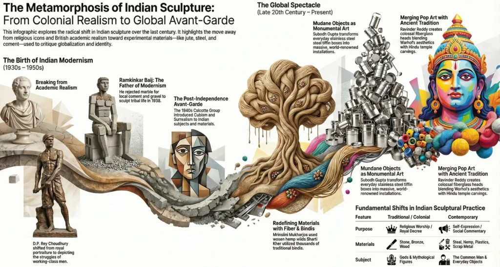 Contemporary Indian Sculpture: From Colonial Realism to Global Installations
