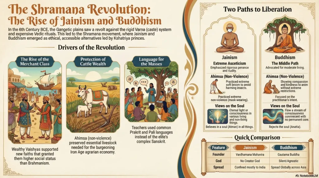 Rise of Jainism and Buddhism: A Revolt Against Rituals and Caste