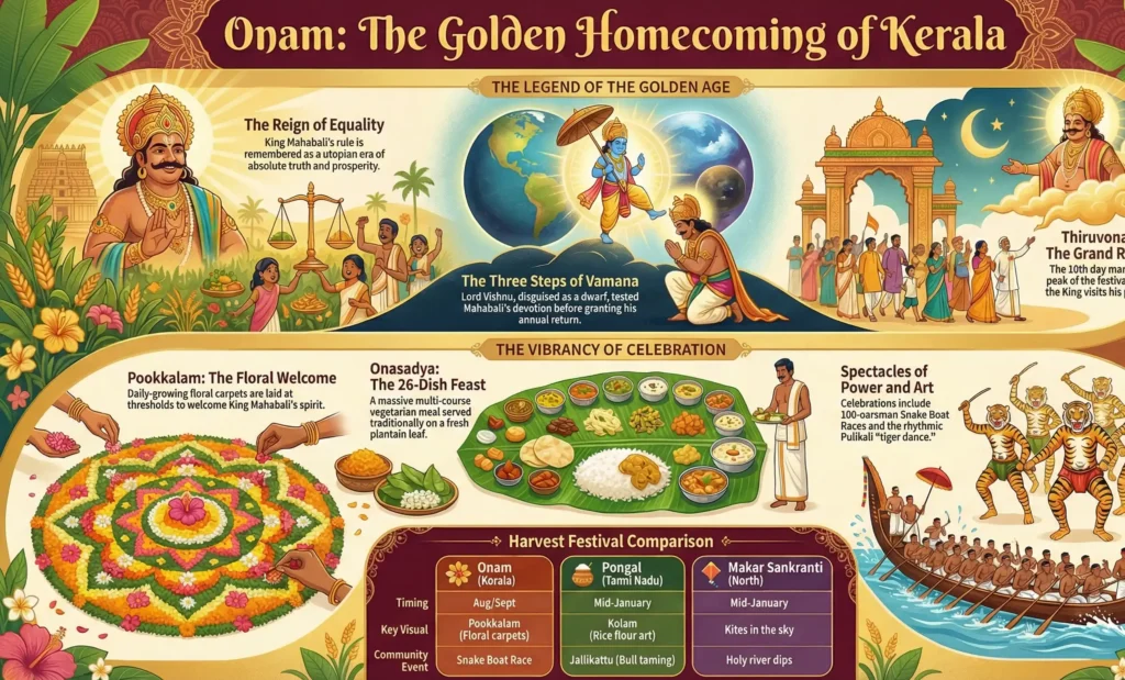 Onam: Kerala's Grand Celebration of Harvest, Equality, and King Mahabali