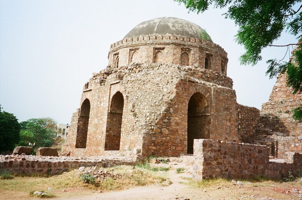 Ruins associated with Jahanpanah, the Delhi city created under Muhammad bin Tughluq.