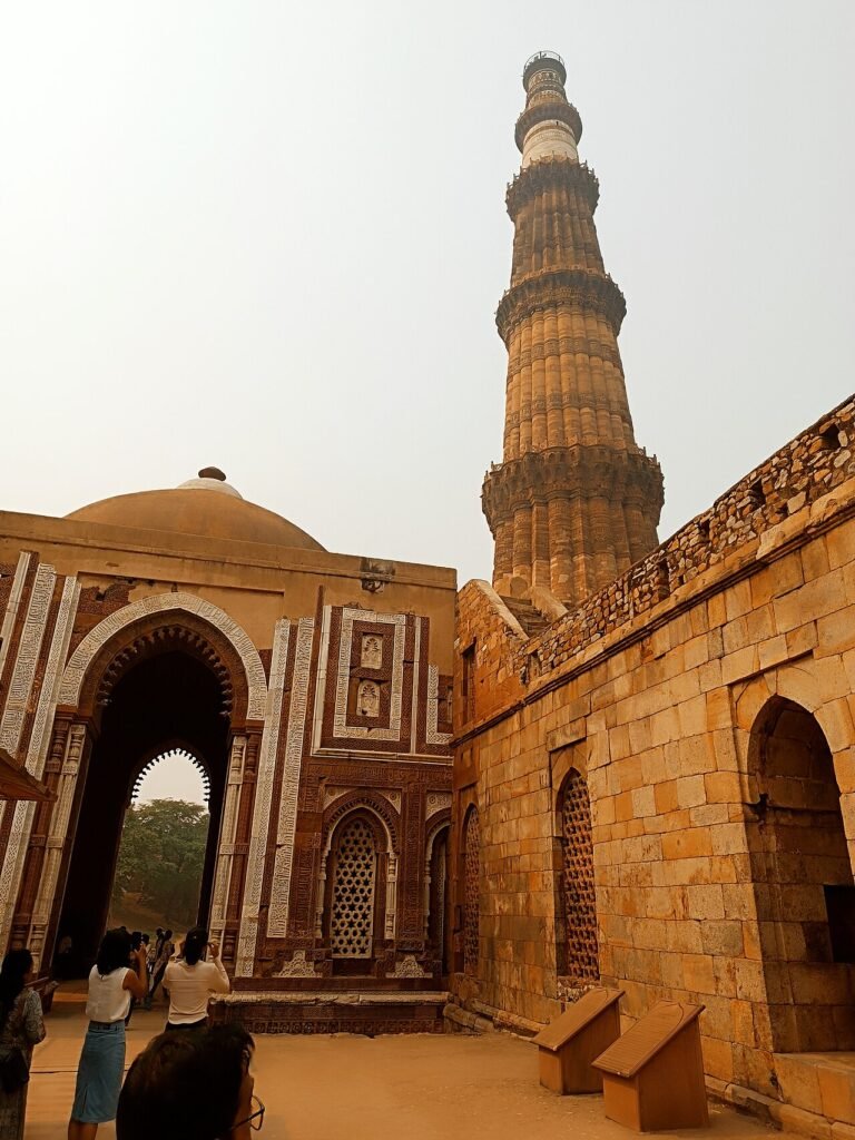 The unfinished Alai Minar, Alauddin Khalji’s ambitious attempt to surpass the Qutb Minar.