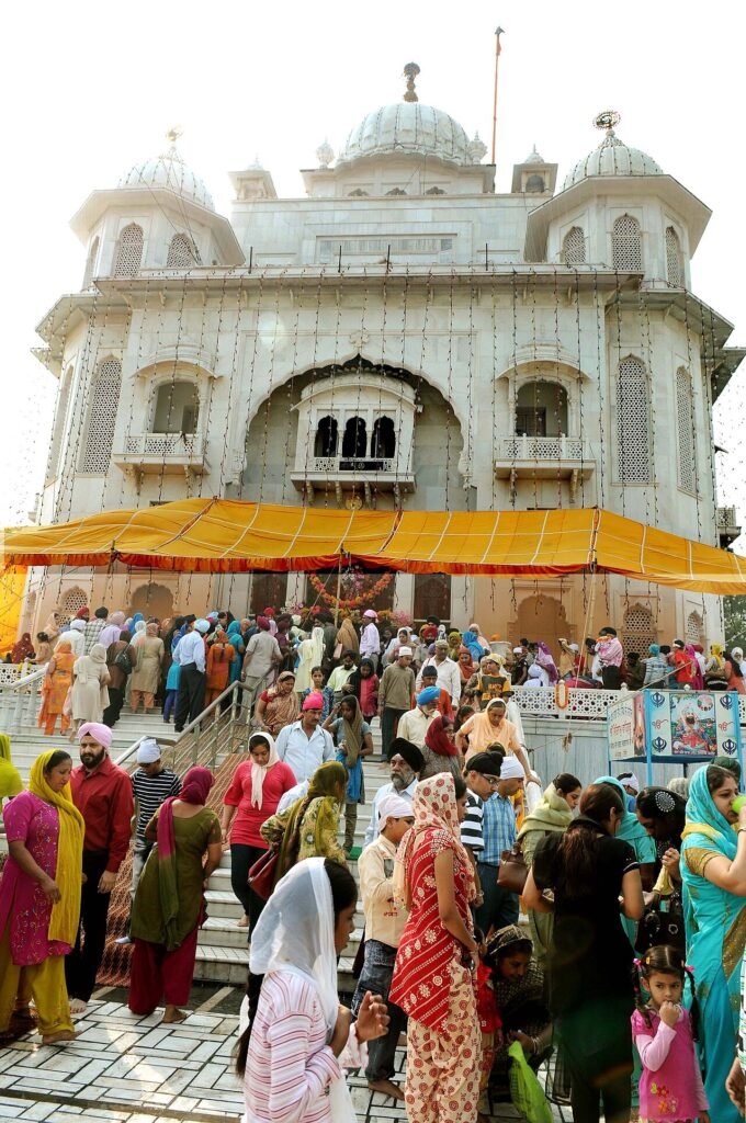Gurdwara Rakab Ganj Sahib, associated with the cremation of Guru Tegh Bahadur’s body.