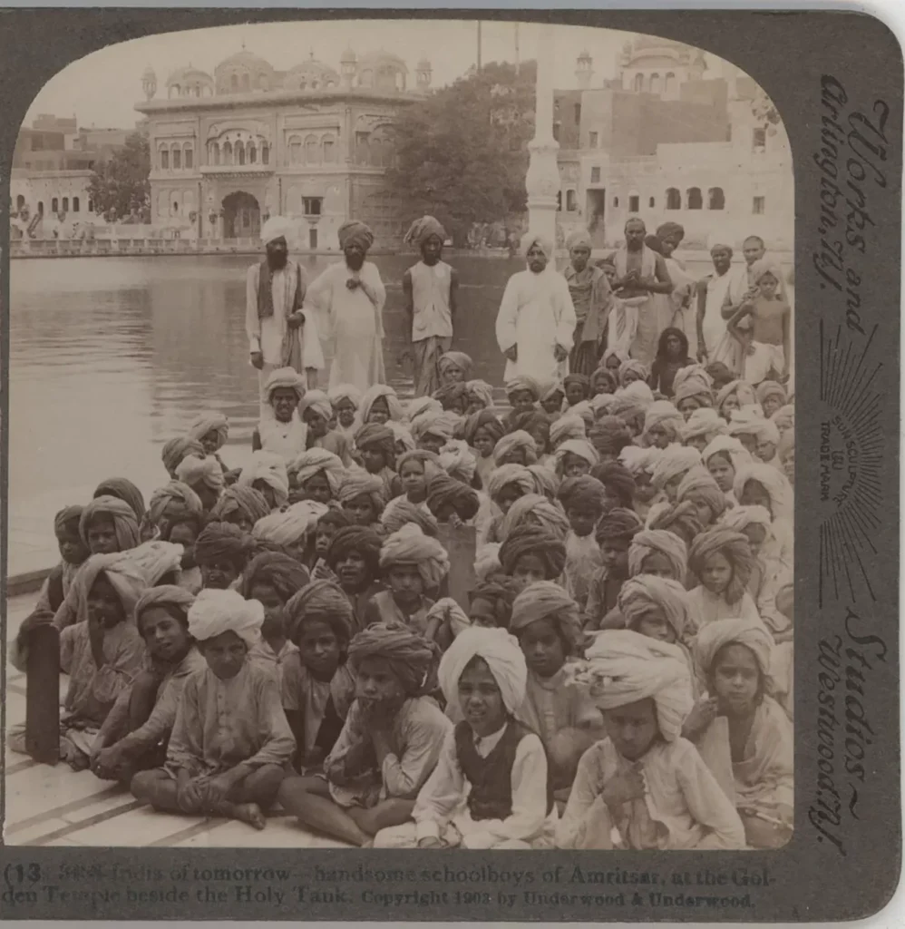 The Harmandir Sahib at Amritsar, whose development is closely associated with Guru Arjan.