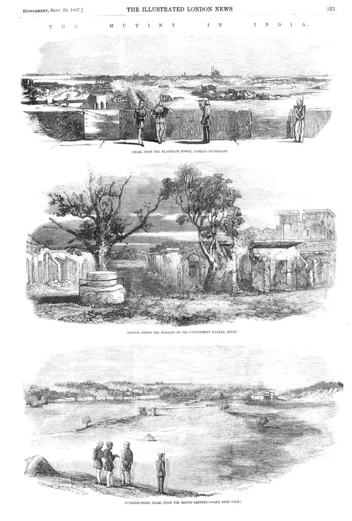 A photograph or illustration of Delhi during or immediately after the siege of 1857.