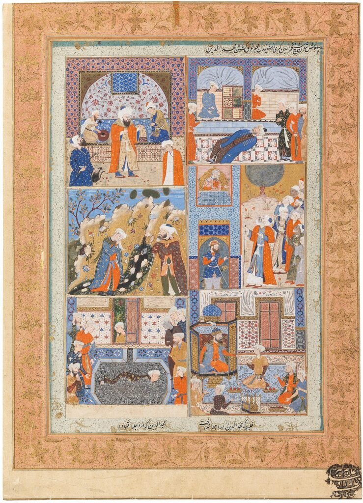 A Mughal miniature portrait of Emperor Aurangzeb.