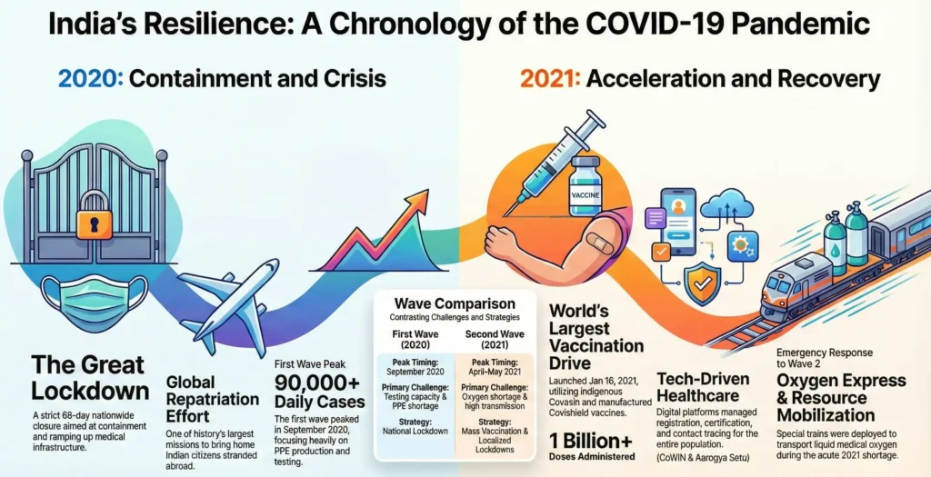 From Lockdown to Vaccination: How India Fought the Coronavirus Pandemic