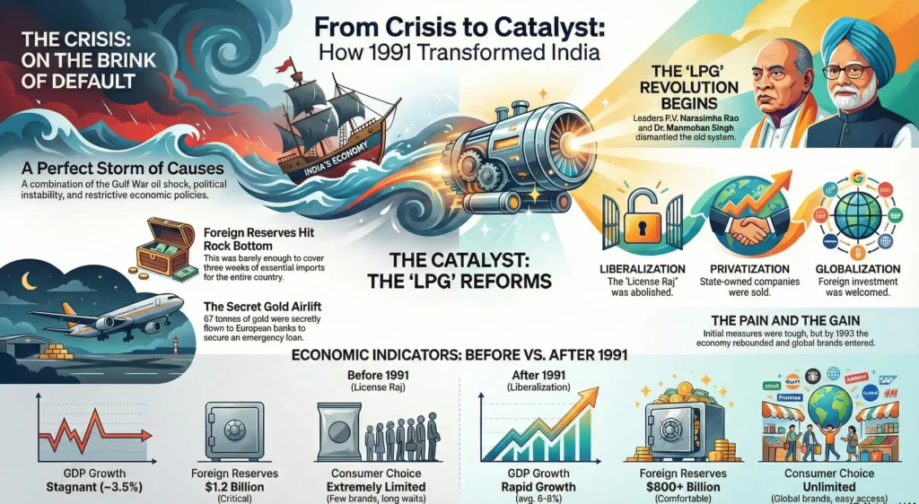 1991 Economic Reforms: How India Pledged Gold to Buy a Future Economic Liberalization 1991