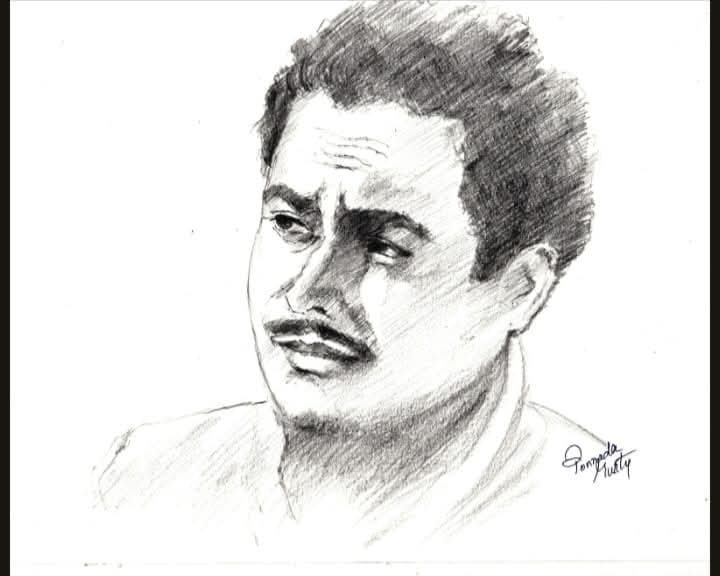 Gurudutt - legendary film personality of India, pencil sketch.jpg — related to He Stopped Signing His Films
