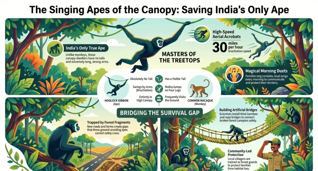 Protecting The Rare Hoolock Gibbon India 