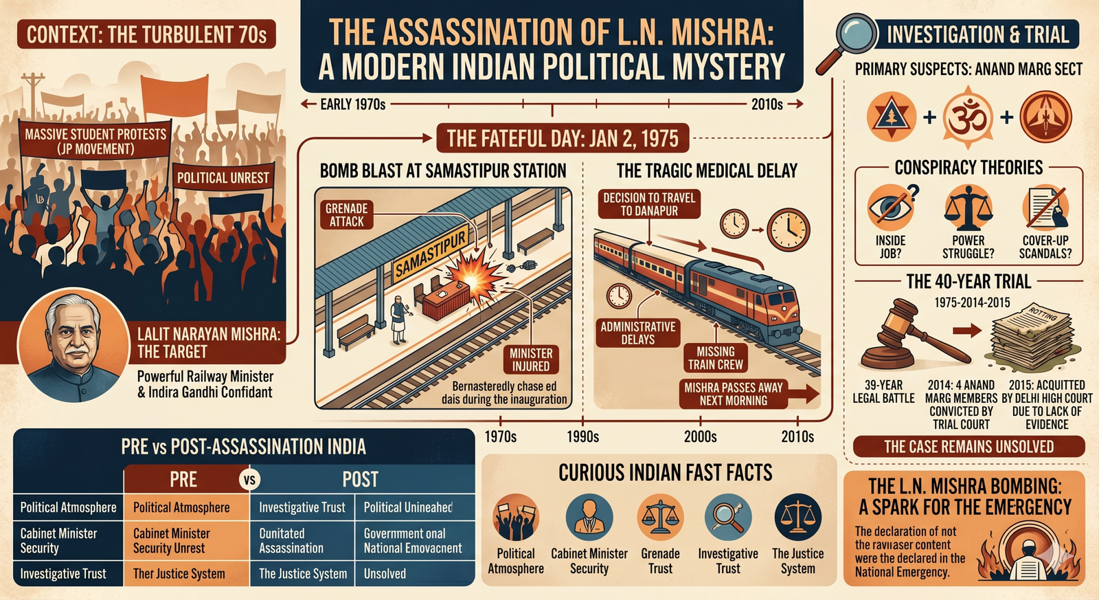 The Tragic L.N. Mishra Bombing Of 1975 L.N. Mishra