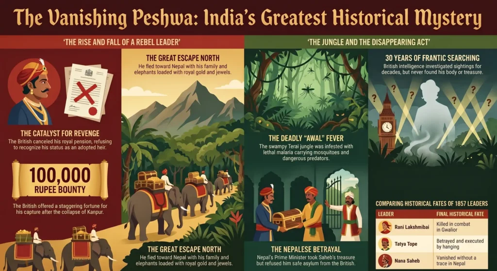 The Flight Of Nana Saheb And The 1857 Uprising