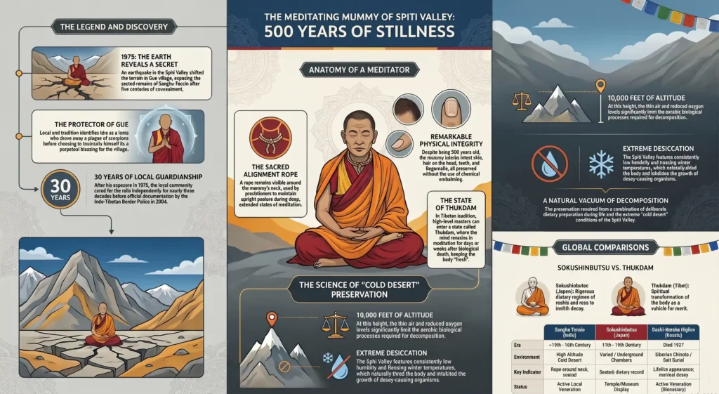 The Mysterious 500 Year Old Mummy of Sangha Tenzin in Spiti Valley Sangha Tenzin