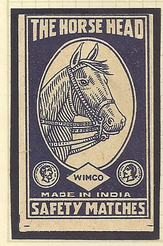 A small flame of swadeshi A vintage printed label from a historical Indian matchbox