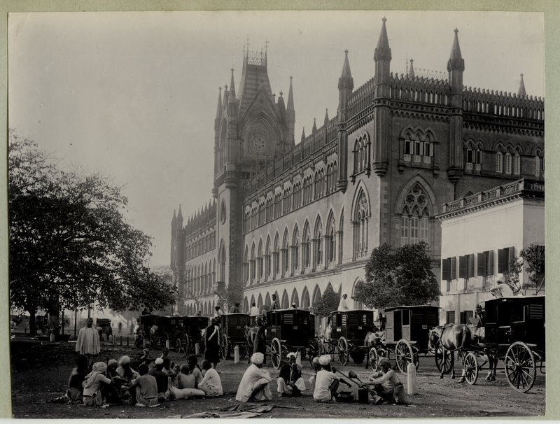 A historical photograph of the Calcutta High Court building in the 1890s
