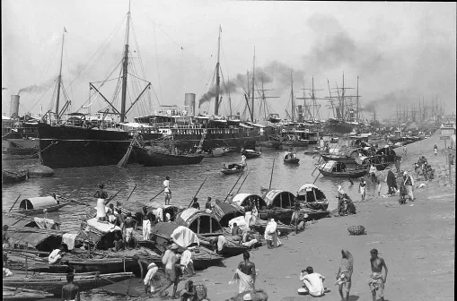 Three Million Empty Plates Boats on a river in Bengal, representing those seized
during the 1943 denial policy