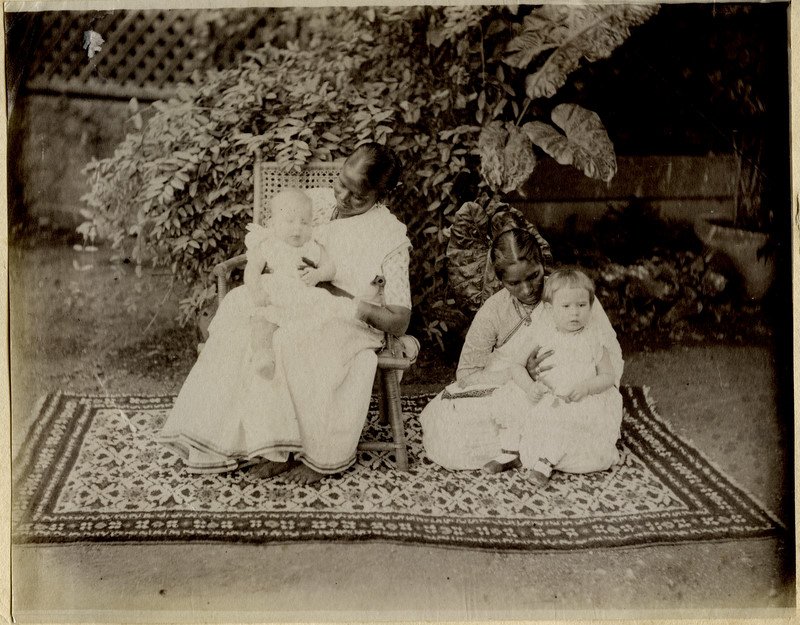 Historical photograph of Indian ayahs circa the 1880s.