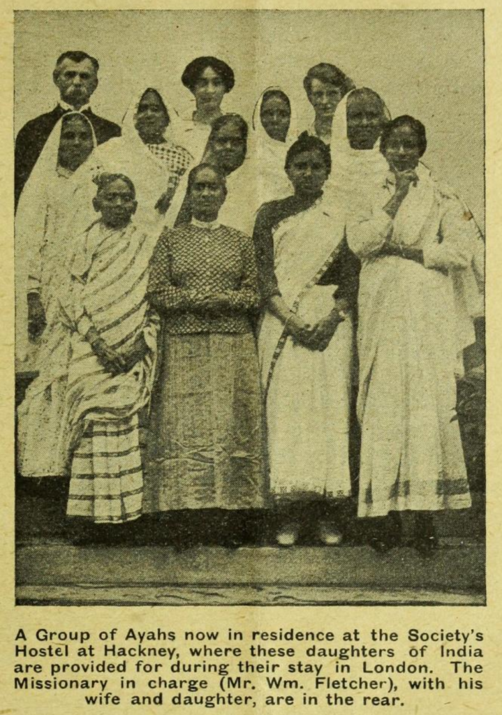 Indian ayahs at the Ayahs Home in London in 1920.