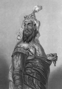 Kunwar Singh in a steel engraving from The Indian Empire, circa 1858