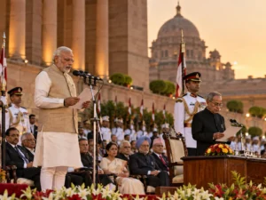 Narendra Modi becoming Prime Minister in 2014