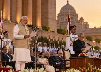 Narendra Modi becoming Prime Minister in 2014