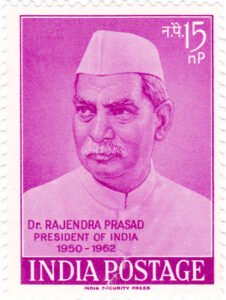 Rajendra Prasad on a 1962 Indian postage stamp
